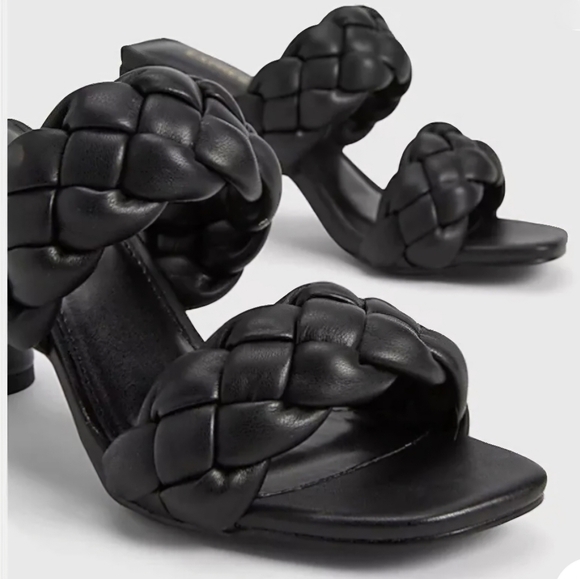 NWT-Express Braided Double Band Heeled Sandals - Picture 4 of 5